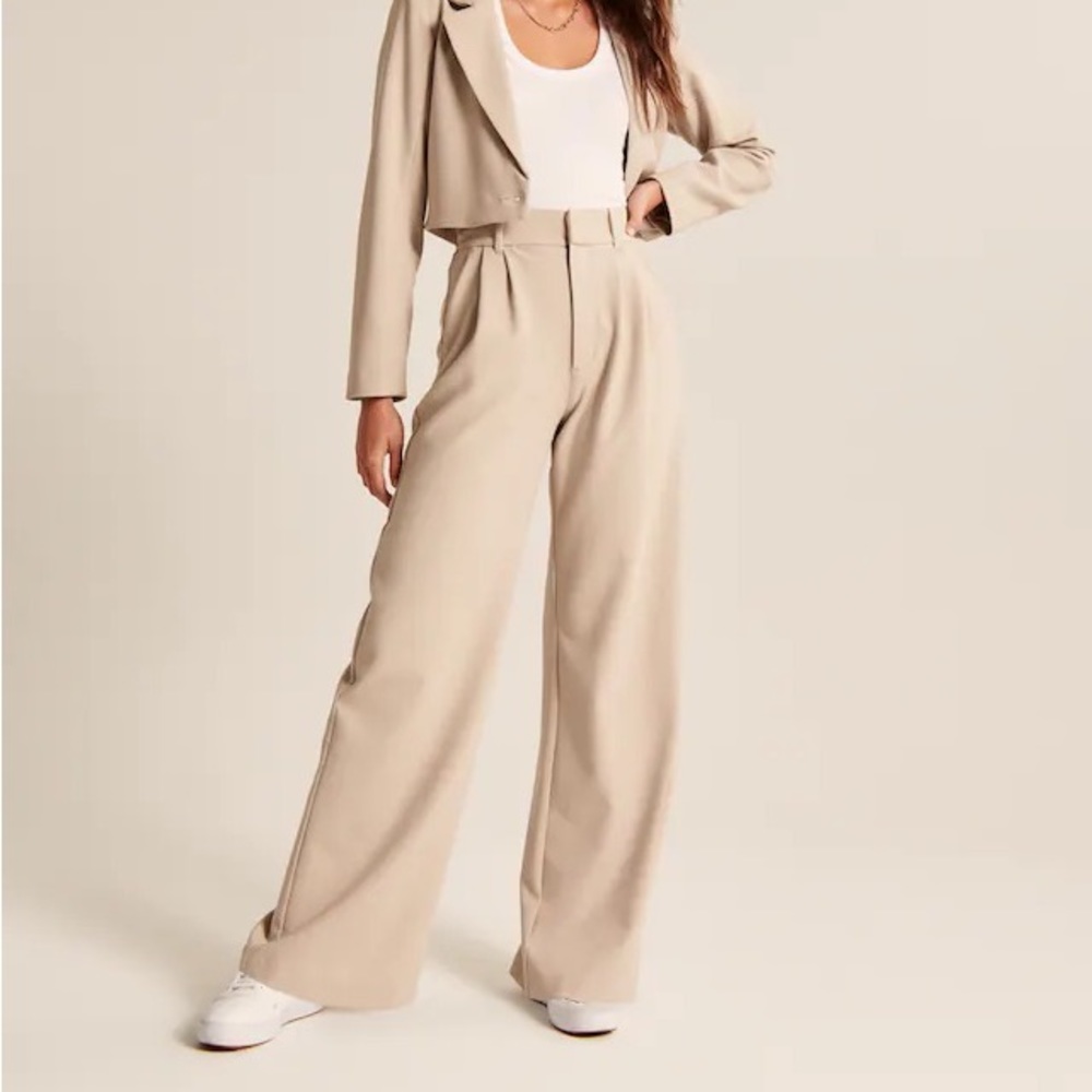 Wide Leg Satin Tailored Pants Size Large Long